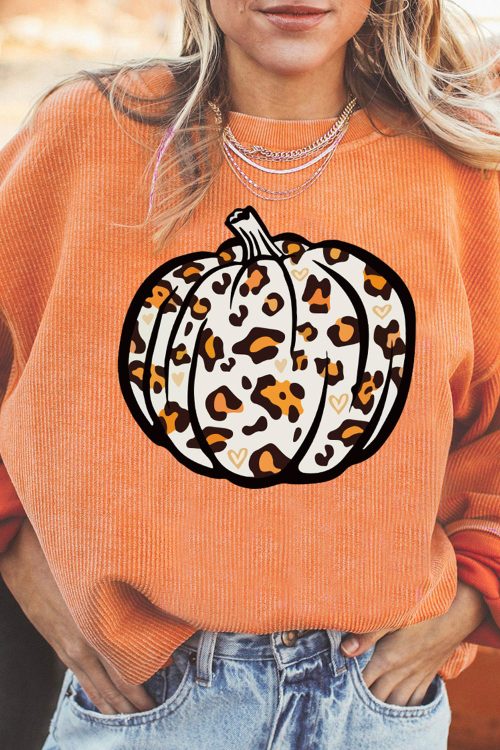 Halloween Pumpkin Head Sweater Women Loose round Neck Pullover