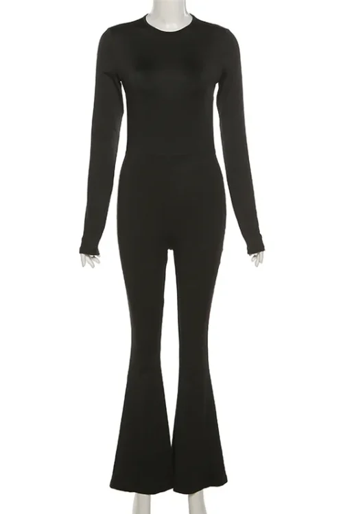 Cryptographic Black Backless Jumpsuit – Sexy Clubwear