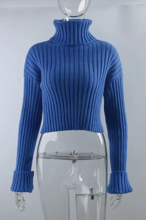 Winter Turtleneck Flare Sleeve Sweater – Cozy Chic