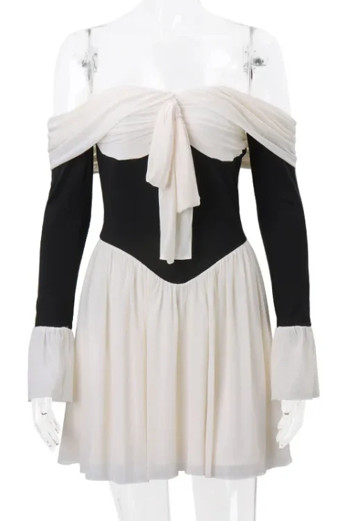 Off-The-Shoulder A-Line Mini Dress &#...