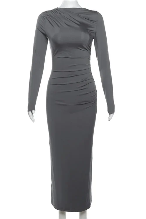 Cryptographic Autumn Ruched Bodycon D...