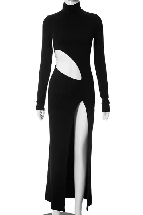 Cryptographic Sexy Cut-Out Split Maxi...