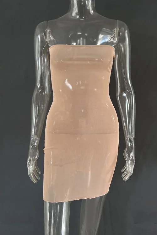 Mesh Strapless Mini Dress – Clu...