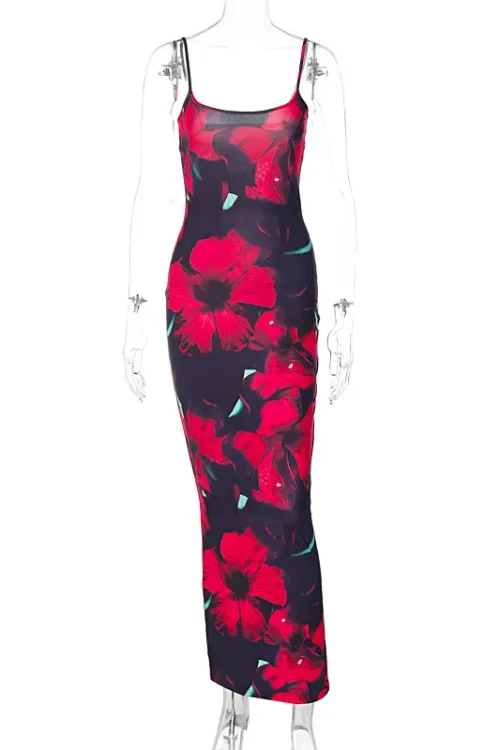 Cryptographic Floral Print Maxi Dress...