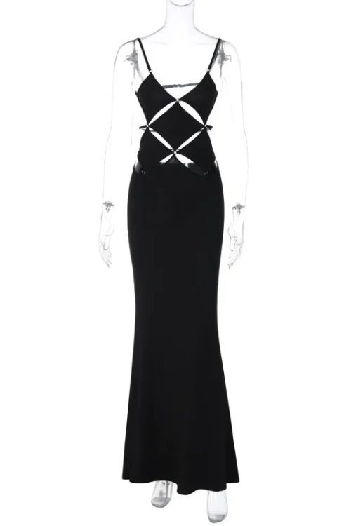 Cryptographic Chic Hollow Slip Maxi