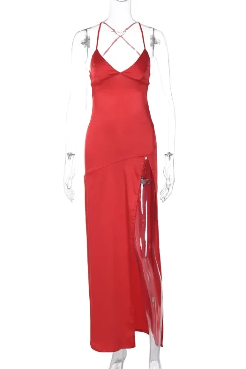 Sleek Spaghetti Strap Maxi Dress &#82...