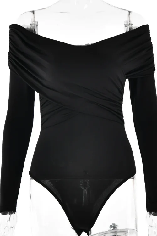 Off-Shoulder Ruched Wrap Bodysuit &#8...