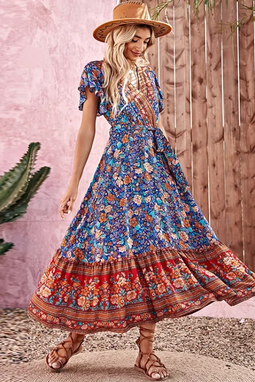 Bohemian Floral Maxi Dress: Summer Be...