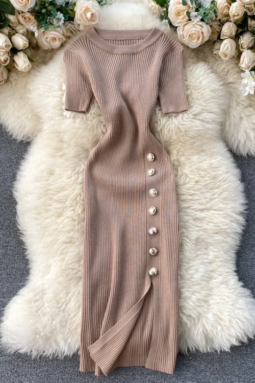 2024 Vintage High Waist Bodycon Dress...