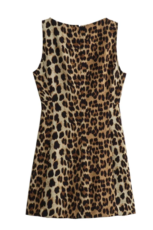 Boho Chic: Vintage Leopard Mini Dress...