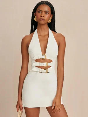 2024 New Sexy V-Neck Bandage Mini Dress – Cut-Out Summer Party Eveningwear