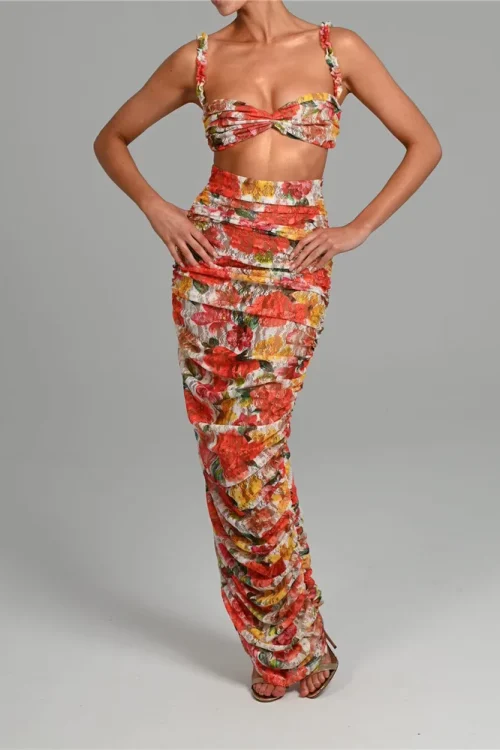 Strapless Top and Skirt Party Set