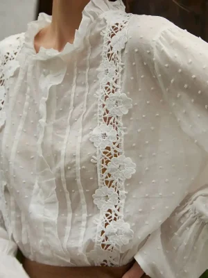 Oversized Floral Embroidered Blouse &...