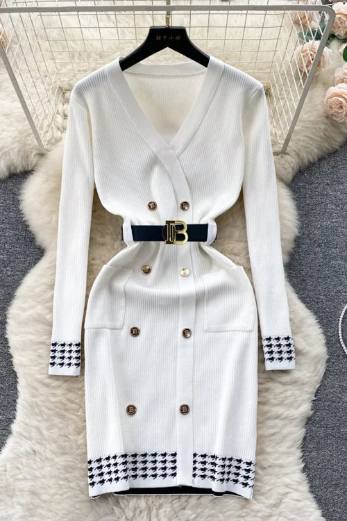 Fashion White & Black Knitted Sw...