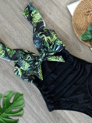 2024 Sexy Ruffle One-Piece Swimsuit &...