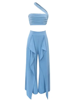 Elegant Summer Two-Piece Set: Sleevel...