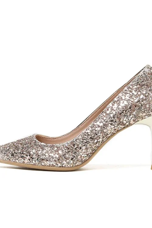 French Crystal Sequin Bridal Pumps &#...
