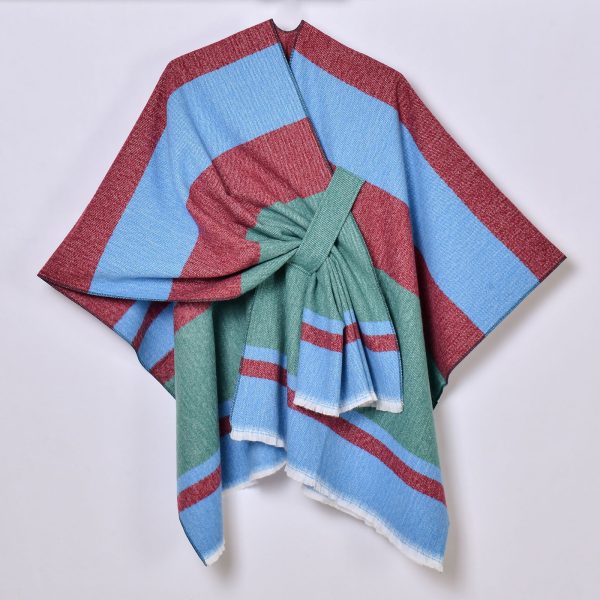 All-Matching Tassel Side Strap Shawl: Lengthened Jacquard Warm Cape Cloak - Image 3