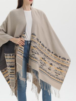 Bohemian Split Tassel Shawl Cape