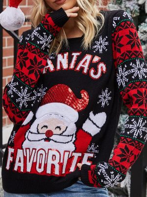 Santa Claus Embroidered Christmas Pul...