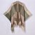 Tassel Multi-Color Large Plaid Shawl Green Khaki