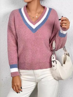 Women’s Chenille V-Neck Sweater...