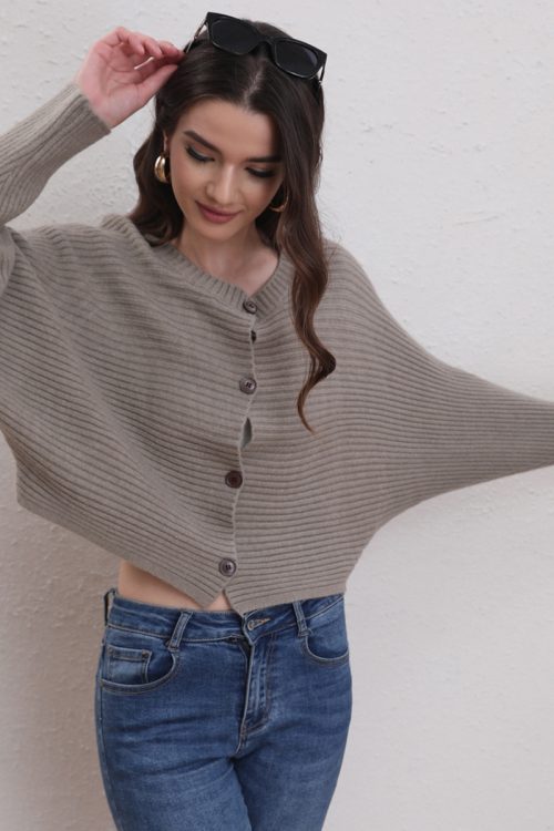 Women’s Batwing Sleeve Knitted ...