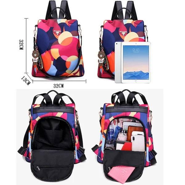 2024 Multifunctional Anti-Theft Oxford Backpack - Large Capacity Travel & School Bag for Teen Girls - Image 3