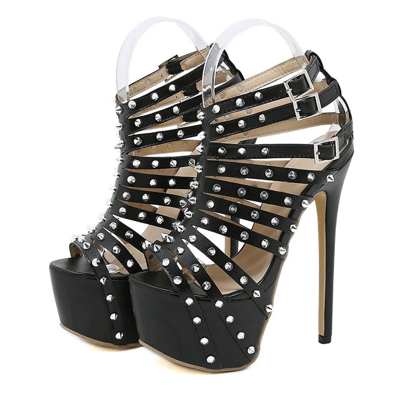 2024 Summer Platform High Heel Sandals – Sexy Peep Toe with Rivet Decoration