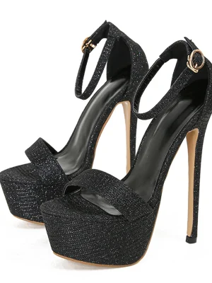 Sequined Platform Sandals for Women &...