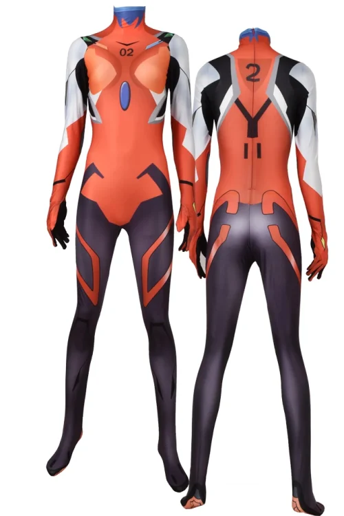 Asuka Langley Soryu Cosplay Plugsuit – Halloween Bodysuit for Women & Girls