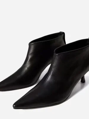 Black PU Leather Ankle Boots – ...