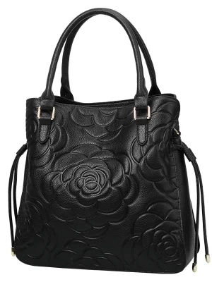 Fashionable Black Printed Cowhide Han...