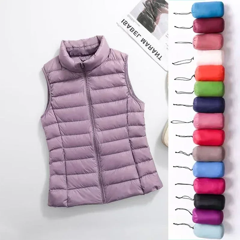 2024 Women’s Vest – 11 Colors, Lightweight, Windproof & Warm White Duck Down