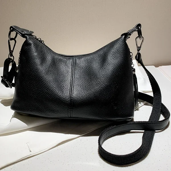 Luxury 100% Cow Leather Crossbody Bag - High-Quality Tassel Handbag - Image 3