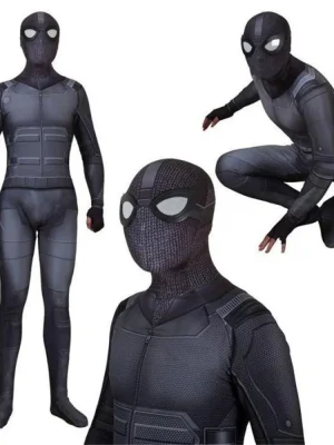 Stealth Black Spider Costume – Halloween Zentai Suit for Adults & Kids