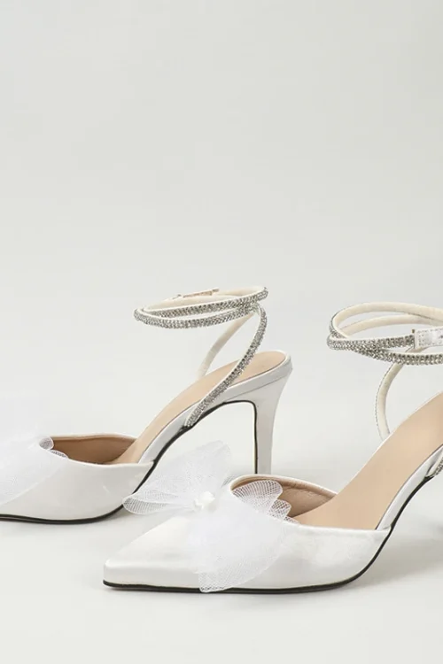 Elegant White Butterfly Heels –...