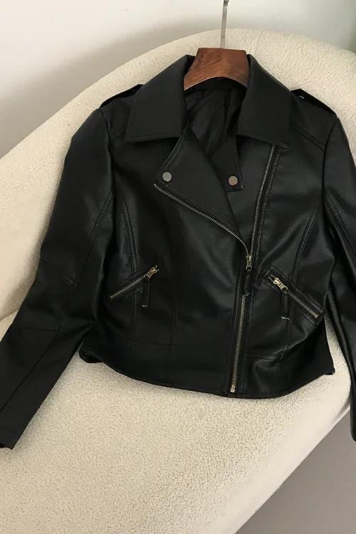 Biker Jacket for Women 2024 New Motor...