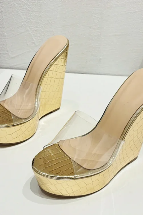 PVC Transparent Platform Wedges &#821...