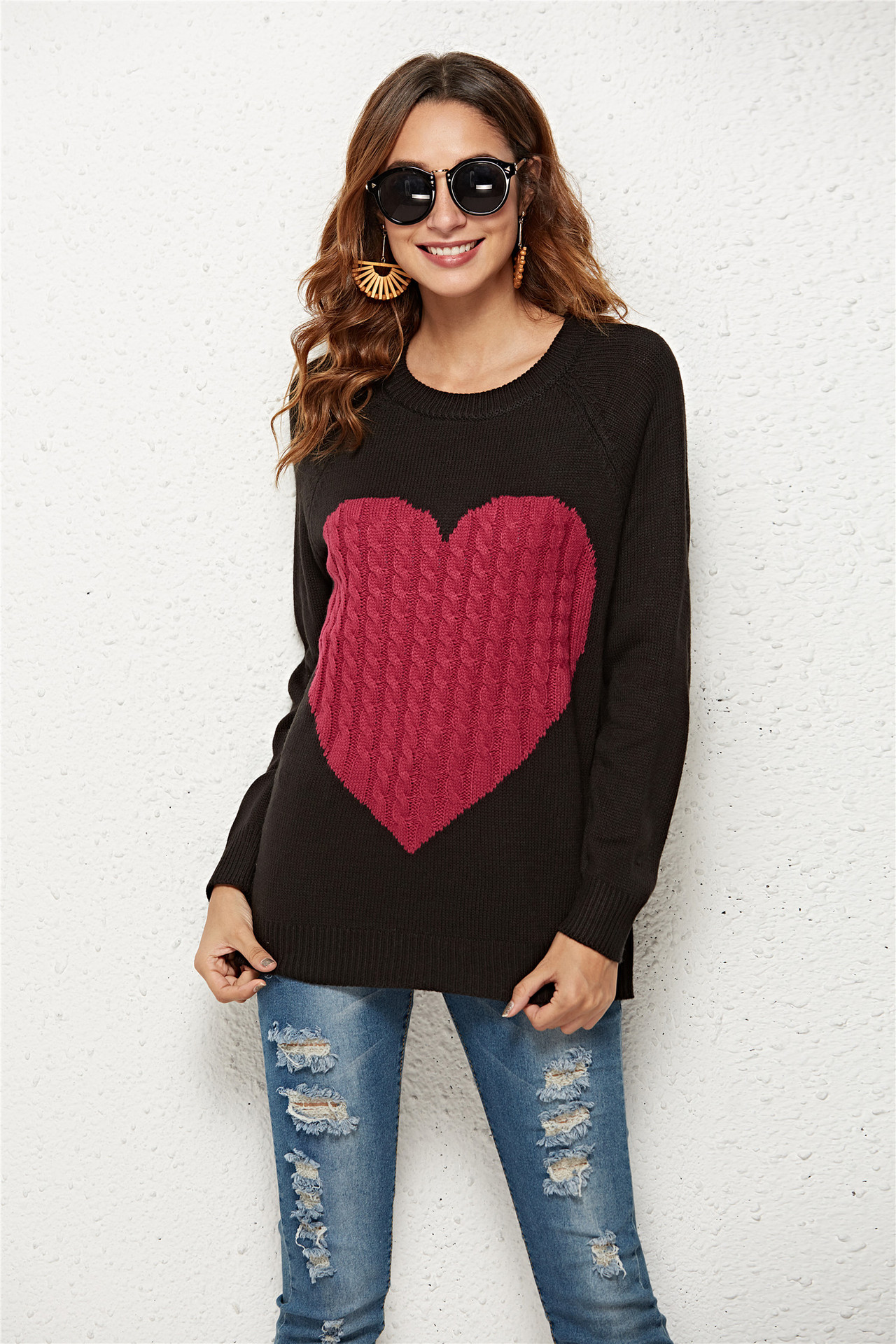 Autumn Winter Heart Trendy Pullover