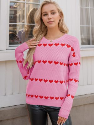 Valentine’s Love Loose Knit Swe...