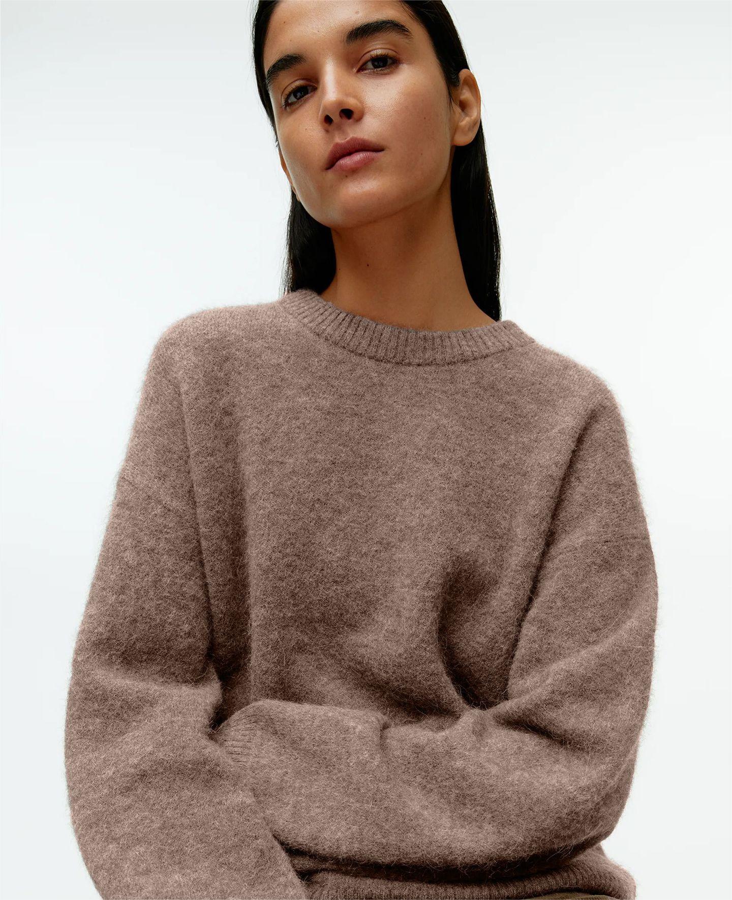 Lazy Soft Cashmere Pullover – Gray Round Neck Sweater for Autumn Winter