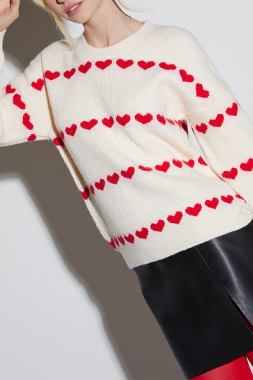 Heart Trendy Pullover Sweater –...