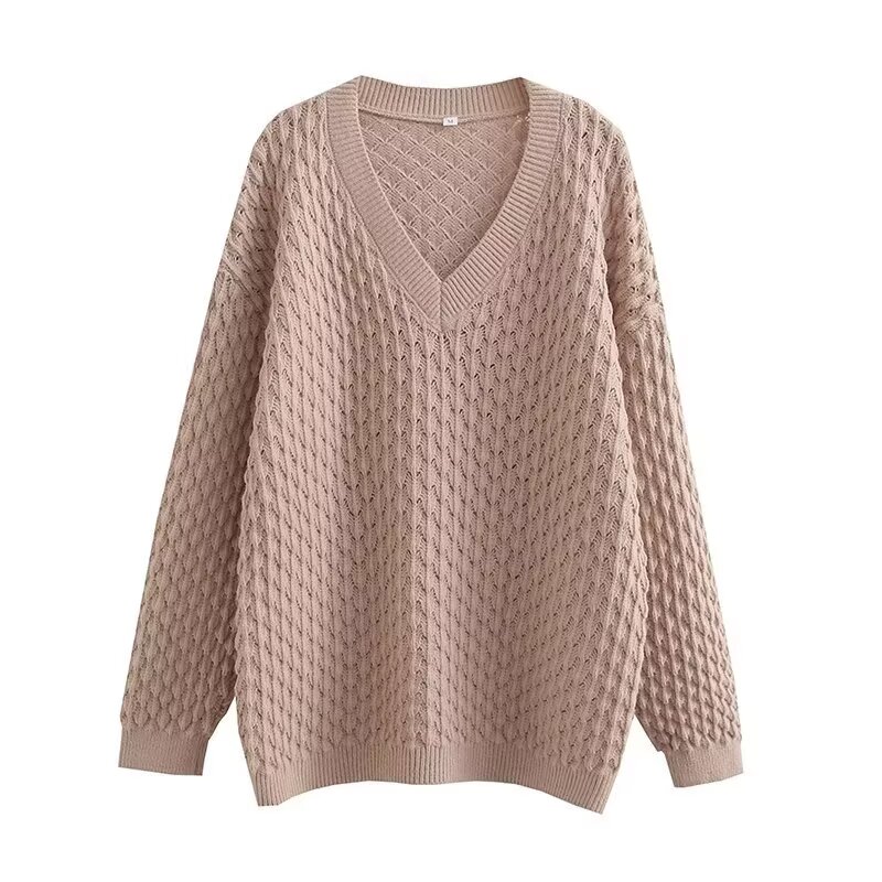 Women’s Casual V-Neck Street Sweater