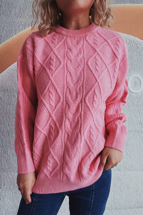 Solid Color Twist Pullover Sweater