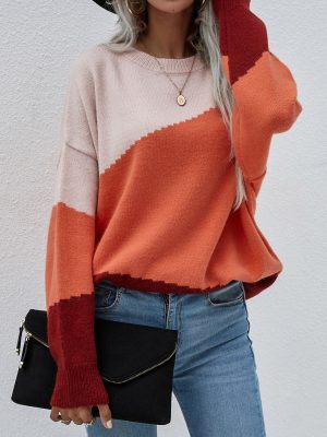 Loose Striped Round Neck Sweater &#82...