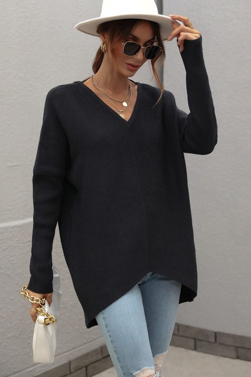 Winter Office Solid Color Sweater