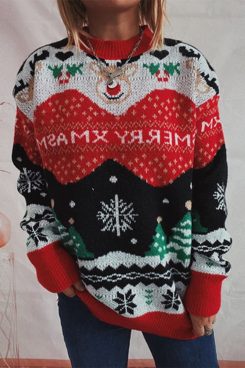 Women’s Elk Snowflake Christmas Sweater