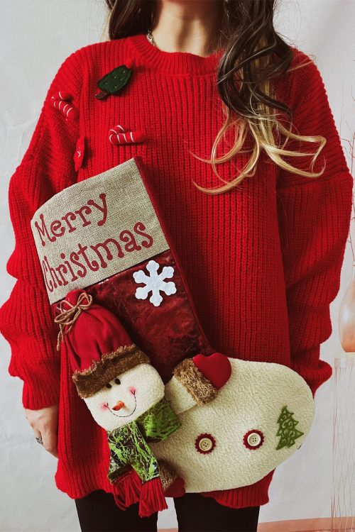 Loose Thick Christmas Stockings Sweater