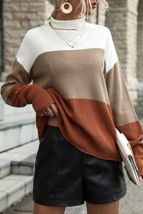 Long Sleeve Mock Neck Sweater for Wom...